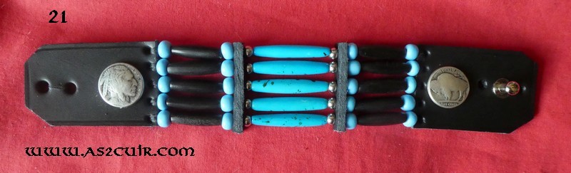 Bracelets mi os mi cuir Ref AAB125