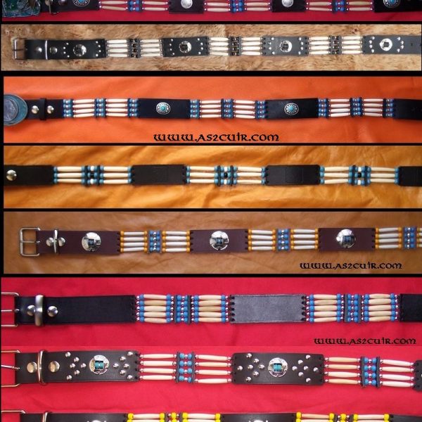 Ceintures Amérindiennes Os et perles