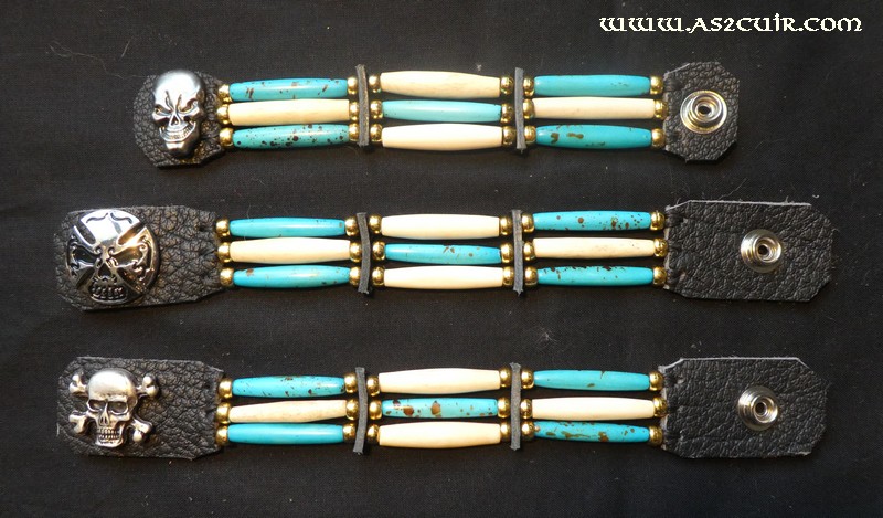 Elargisseurs gilets avec perles et os Ref VGG229 Elargisseurs gilets avec perles et os Ref VGG229