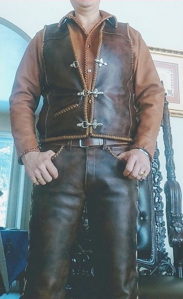 Gilet En Cuir Véritable Pour Homme - Style Vintage, Fermeture Mousquetons, Extensible Sur Les Côtés