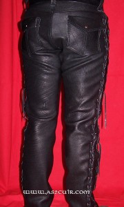 Pantalon cuir double lacets Ref VPC083 (3)