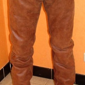 Pantalon cuir vieilli à bande Ref VPC046