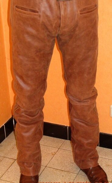 Pantalon cuir vieilli à bande Ref VPC046