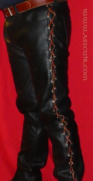 Pantalon lacets marrons (1) Pantalon lacets marrons