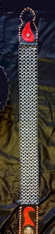 Sangle Guitare en cuir et côte de maille Ref ACM666 (3) Sangle Guitare en cuir et côte de maille Ref ACM666