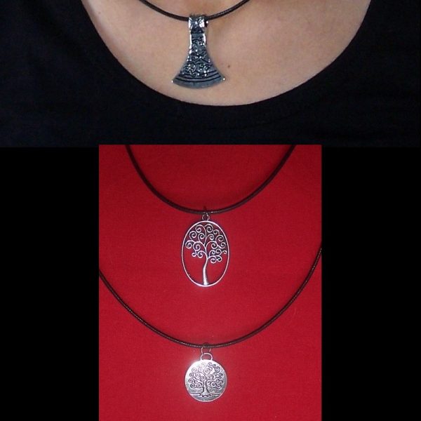 Colliers Tête de Hache / arbre de vie    Ref HFE066/67
