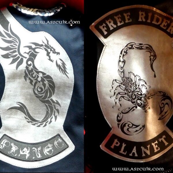 Gravure laser sur cuir chromé